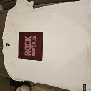 White and Maroon Graphic Tee